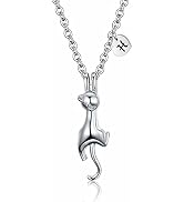 AILAAILA Kitty Cat Necklace for Girls | Heart Initial Letter Necklace | Stainless Steel Pendant J...