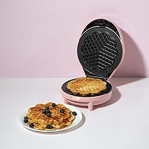waffle maker mini belgian removable plates heart cast iron double temperature non-stick cool touch