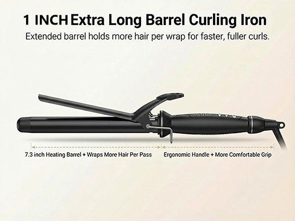 1 inch curling iron long barrel