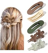 YANIBEST 5 Pcs Flat Hair Clips - Stylish Lay Flat Claw Clips for All Hair Types,Multi-Styles Matt...