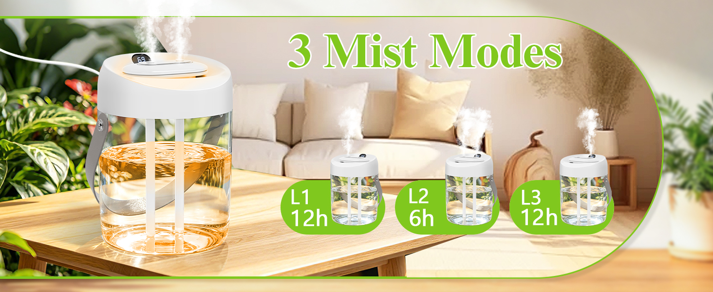 Portable Small Humidifier for Bedroom, Aroma Diffuser Personal Desktop Plant Humidifier Indoor