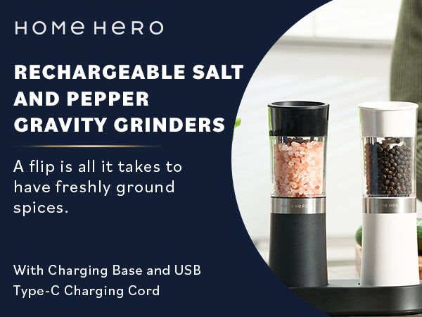 home hero salt and pepper grinder set electric