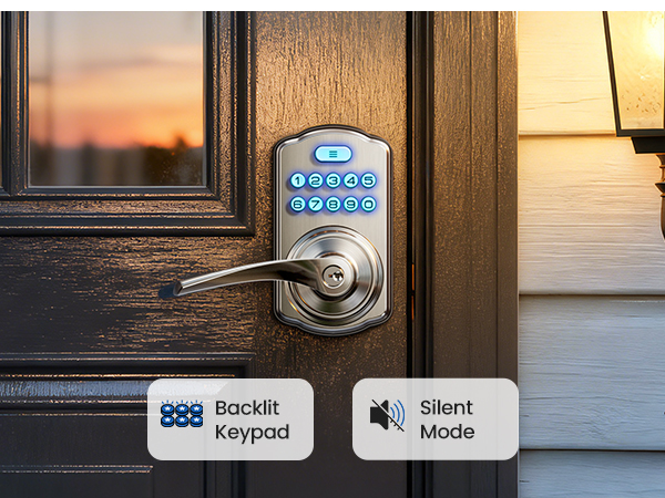 keypad door lock with handle