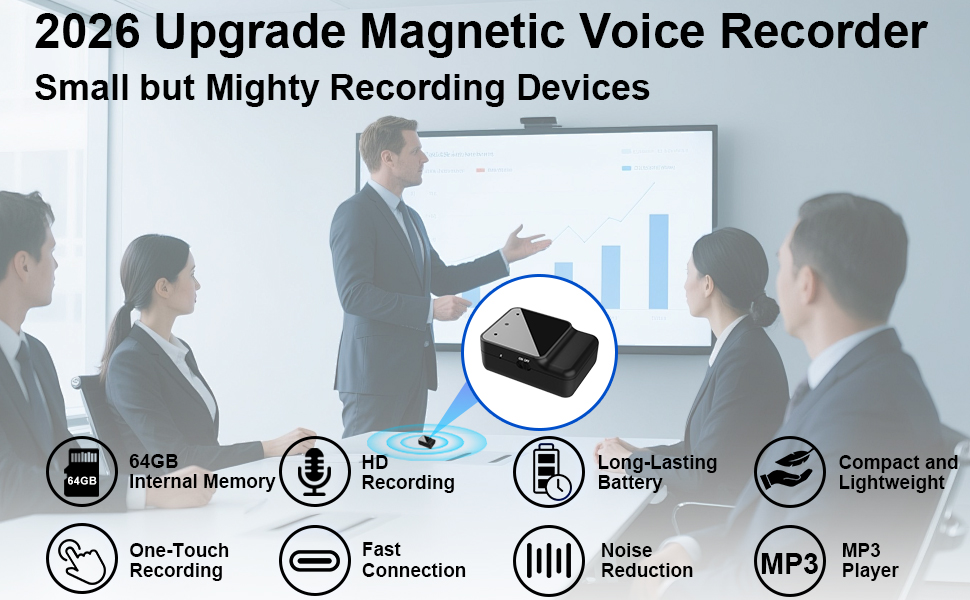 Mini Voice Recorder with magnet