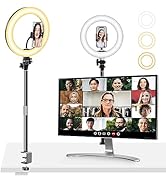 Ring Light for Computer Video Conferencing Recording/Zoom Meeting-10'' Desk Ring Light with Mount...