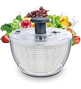 Salad Spinner Large, Fruit Washing Bowl with Strainer, Quick and Easy Use Lettuce Spinner, Fruits...
