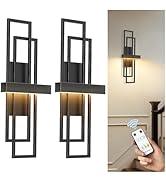 L LOHAS LED Battery Operated Wall Sconces Set of 2, 8000mAh Battery Wall Sconce, 20 Inch Modern W...