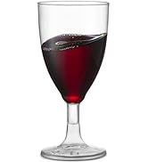 JoyServe Bulk 7 oz Plastic Disposable Wine Glasses - (Pack of 24) Clear BPA-Free Plastic Wine Gla...