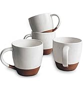 Mora Ceramic Large Latte Mug Set of 4, 16oz - Microwavable, Porcelain Coffee Cups With Big Handle...