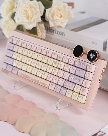 FOPATO D68 Gaming Mechanical Keyboard 68% RGB Hot Swappable Gasket Structure 3-Mode PBT Keycap
