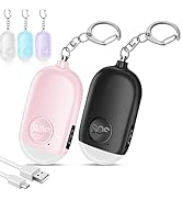Hion 130dB Personal Safety Alarm for Women Upgraded Vibration Sensor, 2 Pack Rechargeable Self De...