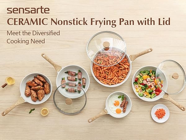 ceramic frying pan with lid