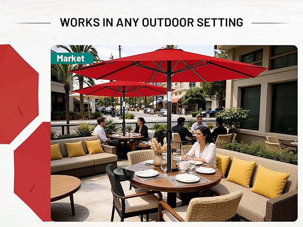 red outdoor umbrella