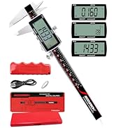Digital Caliper, 6 Inch Rechargeable &amp; Power Indicator Caliper Measuring Tool - 0.01mm Accuracy, ...