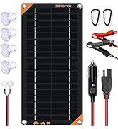 SUNAPEX 10W Solar Car Battery Trickle Charger &amp; Maintainer, 12V Waterproof Solar Panel Trickle Ch...