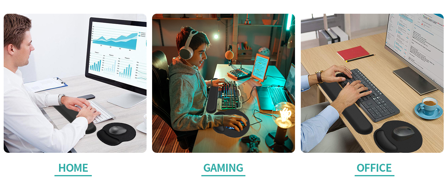 Keyboard wrist rest and mouse pad