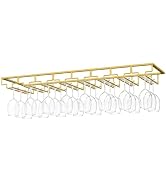 Nuovoware Wine Glass Rack - Under Cabinet Stemware Wine Glass Hanger Rack Holder for Bar Kitchen ...