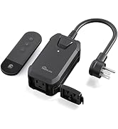 TREATLIFE Dimmer Plug with 100FT Wireless Remote Control, IP44 Weather Resistance, Outdoor Dimmer...