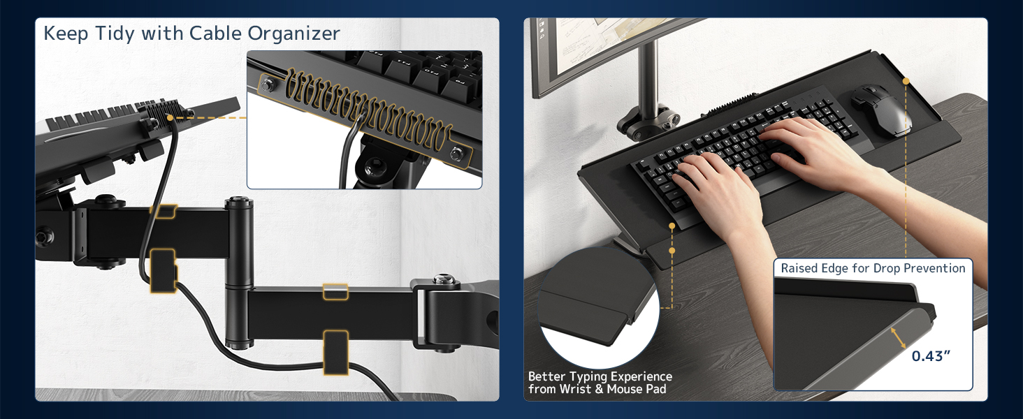 Keep Tidy with Cable Organizer;Better Typing Experience from Wrist &amp;amp;amp;amp; Mouse Pad