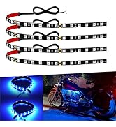 12V Led Strip Lights 12" Connectable Blue Led Light Strips for Cars Motorcycle Golf Cart Boat Mar...