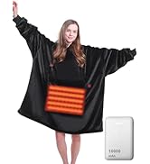 MAXEVE Heated Wearable Blanket Hoodie with Battery Pack 10000mah, Oversized Sherpa Blanket Hoodie...