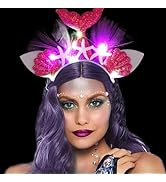 CAKURE Light up Headband Mermaid Hairband Glowing Mermaid Tail Headpieces Party Cosplay Headwear ...