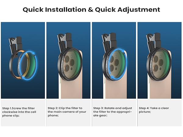 Cell Phone Lens Quick Installation
