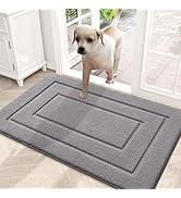 Smiry Dog Door Mat for Muddy Paws Indoor Entrance, Absorbs Moisture and Dirt Low-Profile Doormat,...