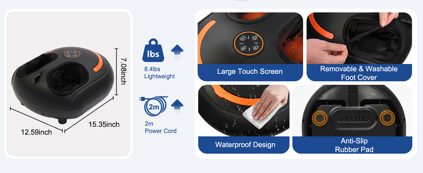 Shiatsu Foot Massager, Electric Feet Massage Machine, Kneading Relief for Plantar Fasciitis