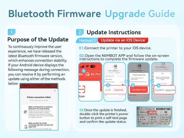 Bluetooth firmware upgrade via iOS Device