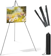 66.5" High Easel Stand for Wedding Sign, Lightweight Metal Portable Art Easel with Carry Bag, for...