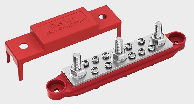 Power Distribution Block 12V Bus Bar 250A 5/16&amp;#34; Stud Marine Bus Bar Terminal Block