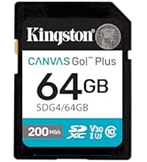 Kingston Canvas Go Plus 64GB SD Card | Up to 200MB/s | Class 10, UHS-I, U3, V30 | SDG4/64GB
