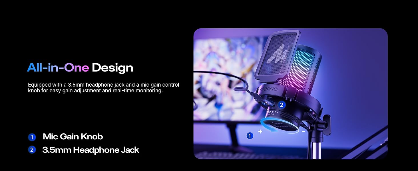 usb gaming microphone maono dgm20s