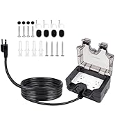 Outdoor Power Outlet Box 15A 110V with 10 Ft Extension Cord IP66 Waterproof Outdoor Outlet Extend...