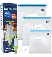 Daarcin 3 Size 40pcs Sous Vide Bags BPA Free Reusable Vacuum Sealer Bags Kit Keep Food Flesh with...