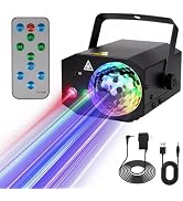 DJBoomy Party Lights DJ Disco Ball Light: LED Stage Laser Light with Sound Activated Remote 72 Pa...