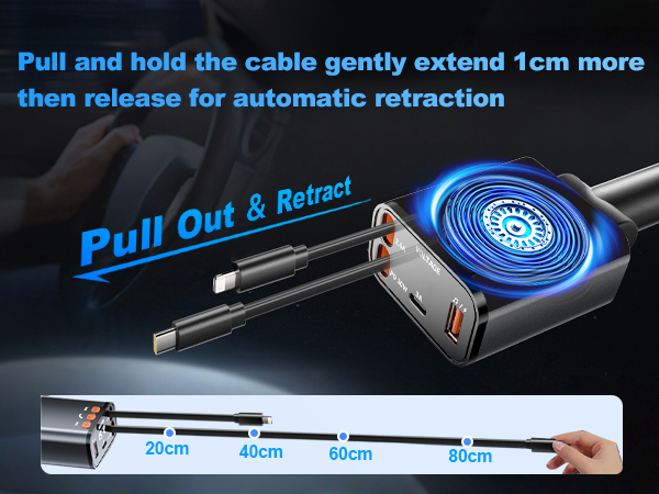 Retractable car charger