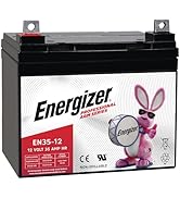 Energizer EN35-12, 12 Volt 35 Amp Hr, Long Lasting Sealed Lead Acid AGM Rechargeable Battery Idea...