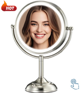 2025 VESAUR 9&amp;#34; Large 5000mAh Rechargeable Lighted Makeup Mirror Nickel, 1X/10X/20X HD Magnifying