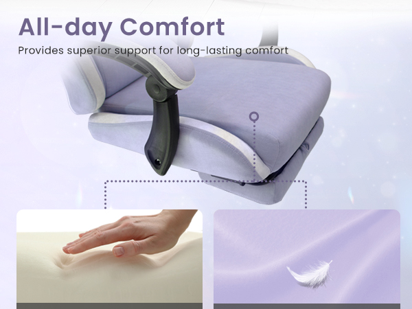 Ergonomic purple gaming chair lumbar support swivel home office computer desk