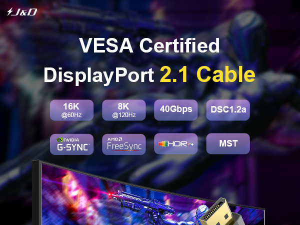 displayport cable, display port cable, dp cable, displayport cable 2.1