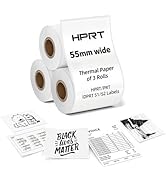 HPRT Thermal Printer Paper Rolls for Mini Sticker Label Printer S1/S2/M02/T02, 57x29mm,3.5m/Roll,...