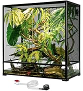 REPTI ZOO 100 Gallon Extra Tall Large Reptile Tank, 36x18x36 Vertical Reptile Terrarium, Chameleo...