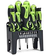 ULTRA STEEL 21pc Screwdriver and Bit Set with Plastic Storage Rack, 6 Screwdrivers, 10 Bits, 4 Pr...