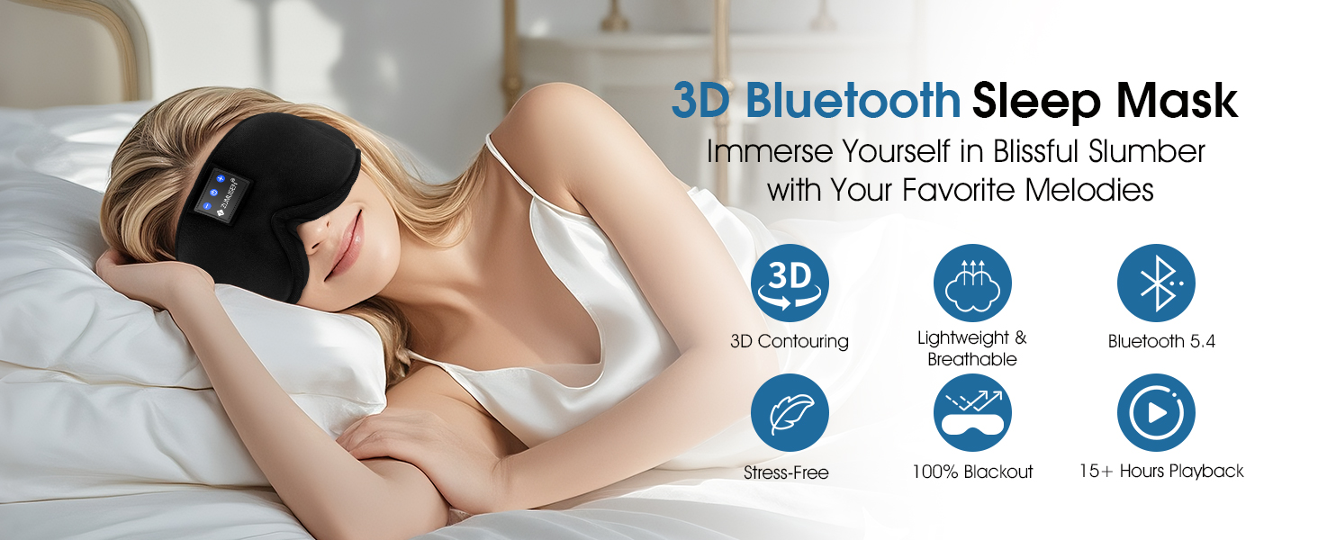 Sleep Headphones Mask Bluetooth 3D Music Eye