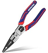 WORKPRO 6-in-1 Needle Nose Pliers, 8 Inch Multipurpose Long Nose Pliers with Wire Stripper/Crimpe...