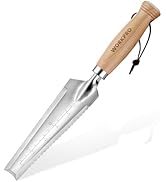 WORKPRO 12.5" Weeder Puller Tool with Wood Handle, 4-in-1 Polished Stainless Steel Garden Trowel,...