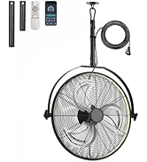 AHAWILL 22.8" Outdoor Hanging Ceiling Fan with Light - 360 Rotatable Fixed Angle,Plug-in,3CCT Dim...