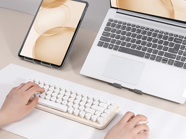 i68 Wireless Typewriter Keyboard and Mouse Combo